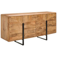 SIDEBOARD  in 170/80/45 cm  - Schwarz/Naturfarben, Design, Holz/Metall (170/80/45cm) - Livetastic