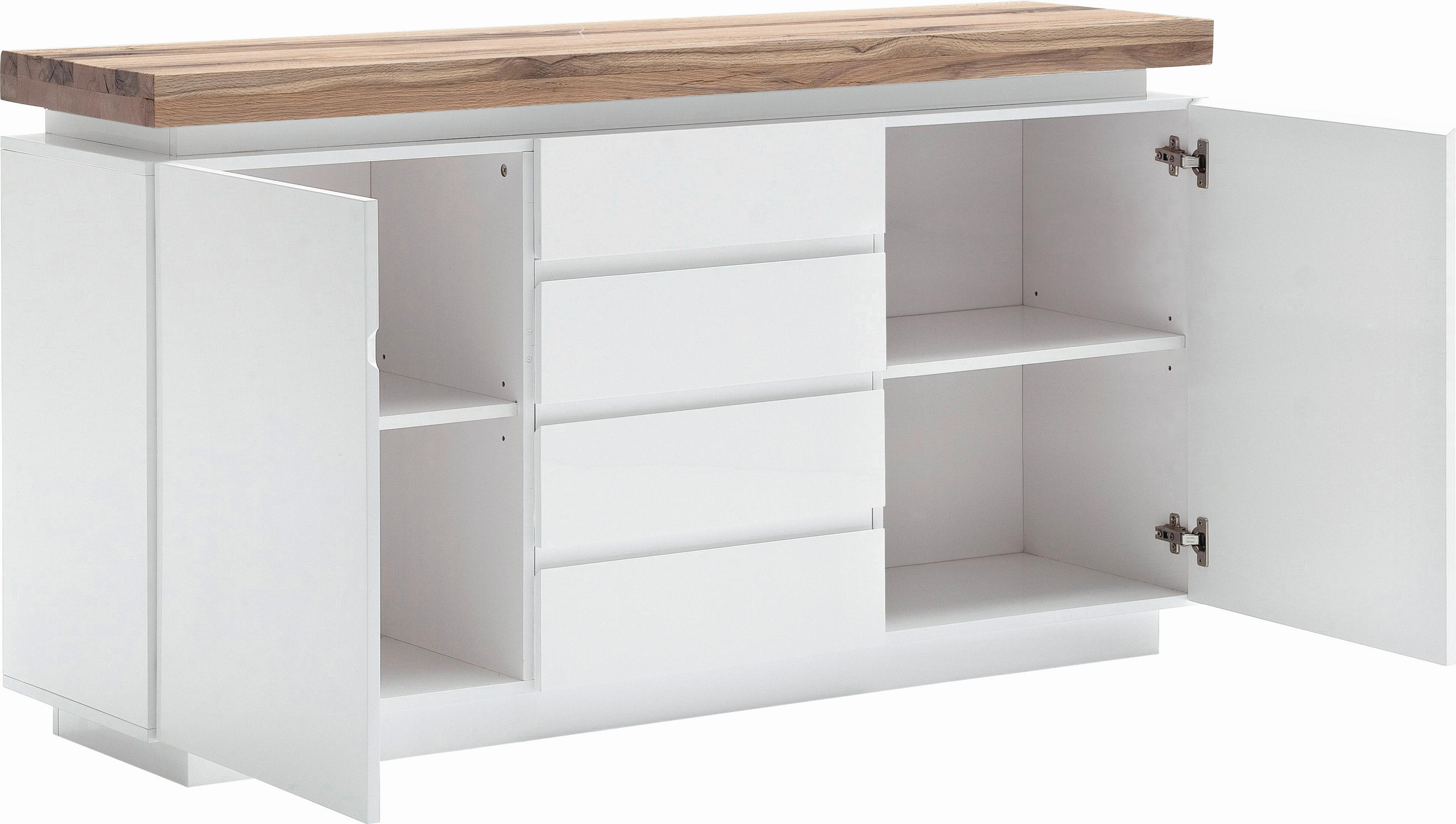 SIDEBOARD Romina  in 150/81/40 cm  - Eichefarben/Weiß, Design, Holz/Holzwerkstoff (150/81/40cm)