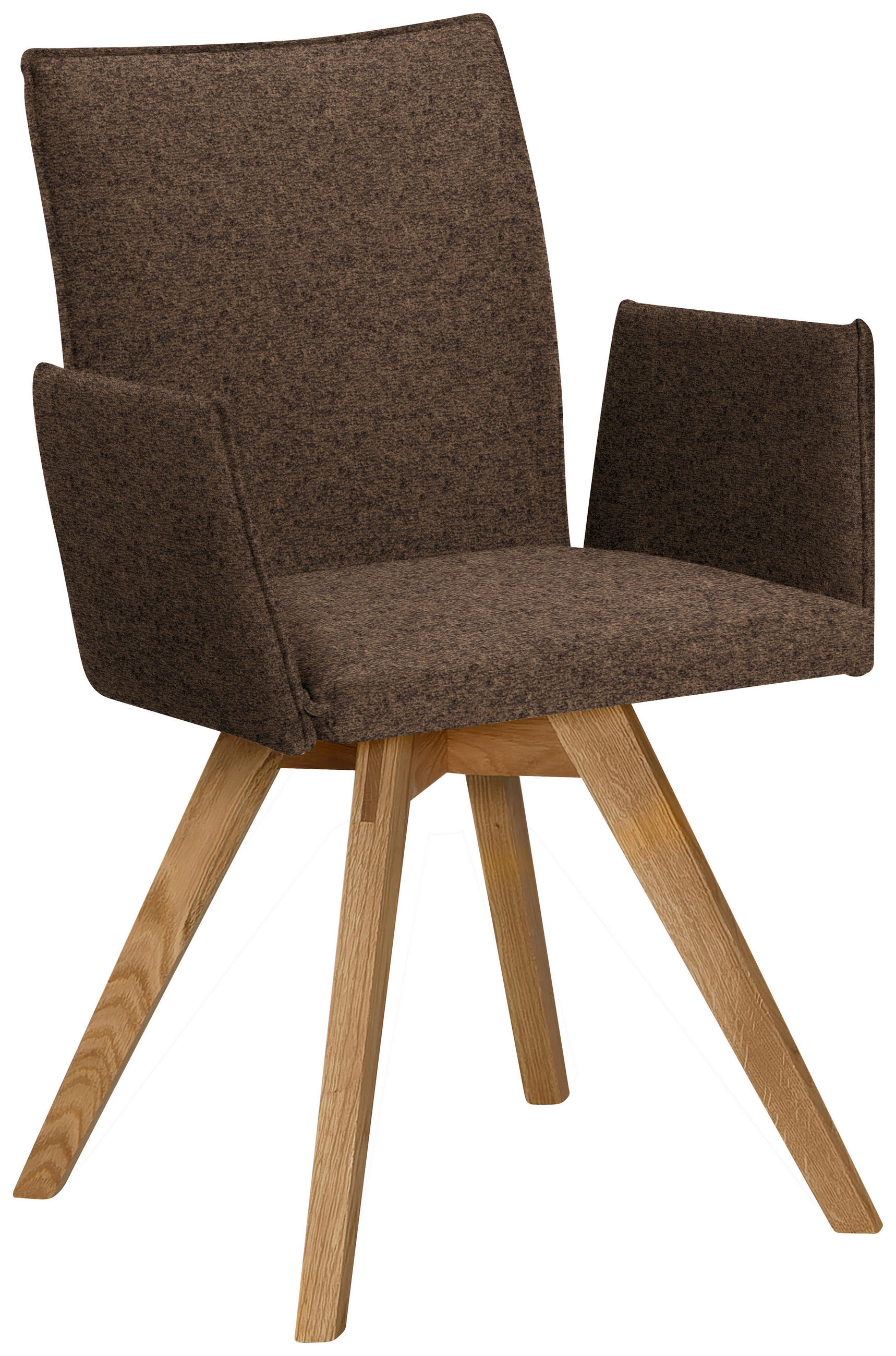 ARMLEHNSTUHL in Holz, Textil Braun, Eichefarben  - Eichefarben/Braun, KONVENTIONELL, Holz/Textil (60/91/61cm) - Moderano