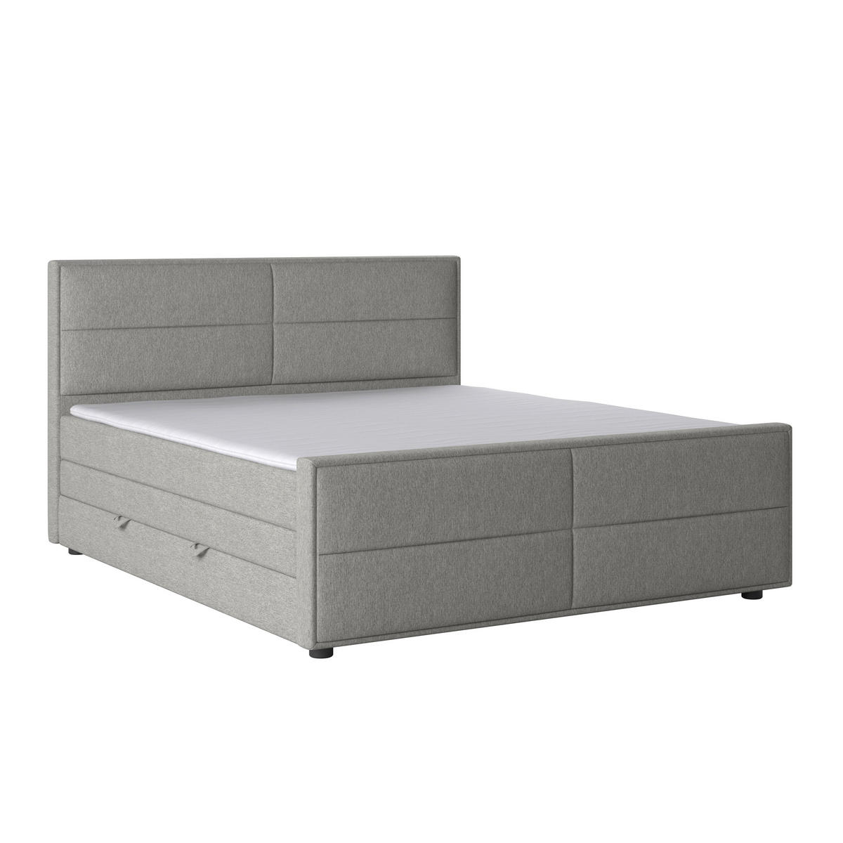 BOXSPRINGBETT 180/200 cm  in Silberfarben  - Silberfarben/Schwarz, Modern, Karton/Holzwerkstoff (180/200cm) - MID.YOU
