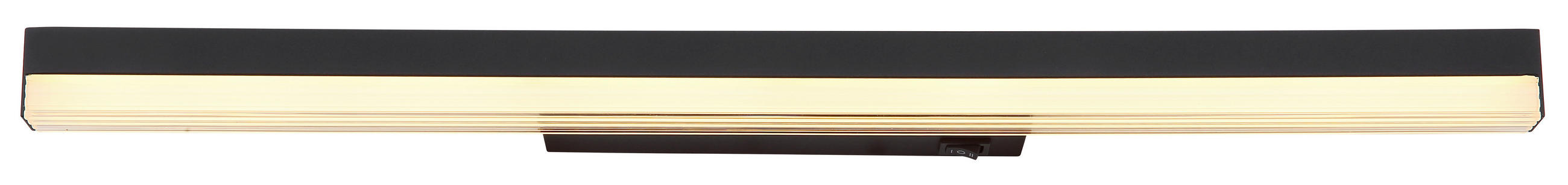 LED FALILÁMPA - fekete/opál, Basics, műanyag/fém (60/6/4cm) - Globo