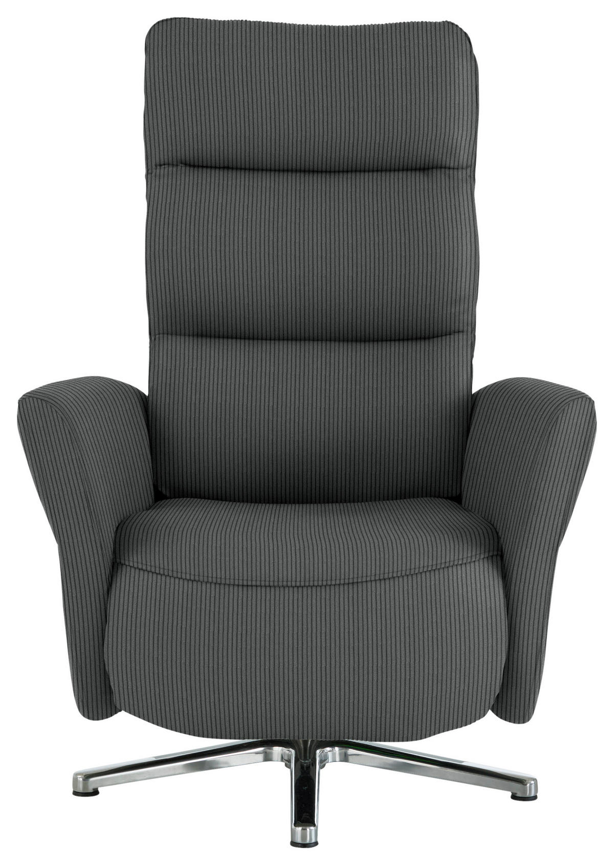 RELAXSESSEL Textil Anthrazit  - Chromfarben/Anthrazit, Design, Textil/Metall (78/113/83cm) - Beldomo Speed