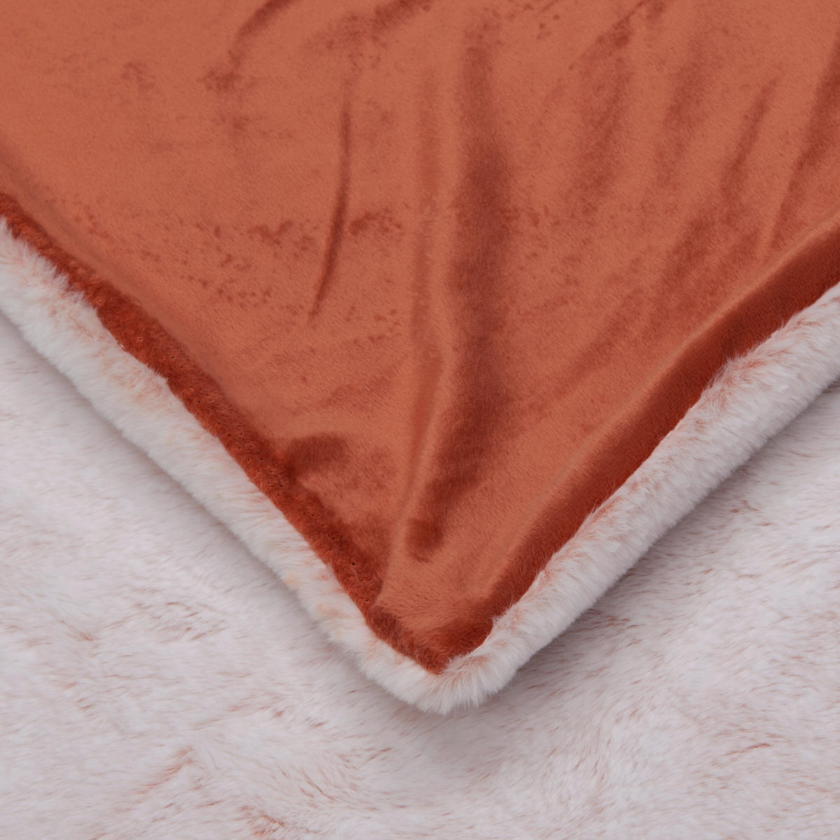 KOŽEŠINOVÁ DEKA, polyester, 150/200 cm - oranžová, Konvenční, textil (150/200cm) - Novel