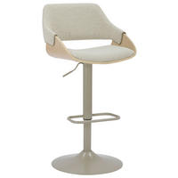 BARHOCKER in Holz, Metall, Textil Creme, Eichefarben  - Eichefarben/Creme, Design, Holz/Textil (51/90-111/51cm) - Stylife