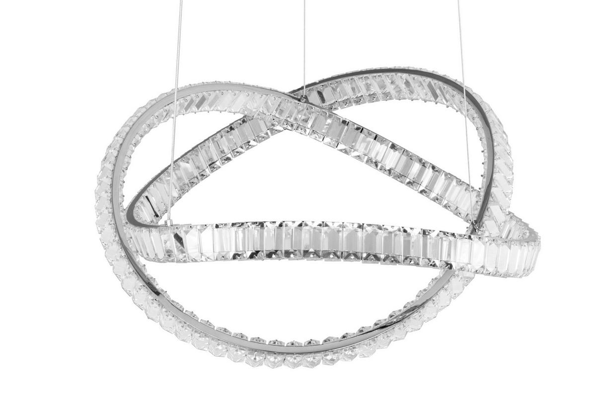 LED-HÄNGELEUCHTE Detroit 53/150 cm   - Silberfarben, Design, Glas/Kunststoff (53/150cm) - Glandor