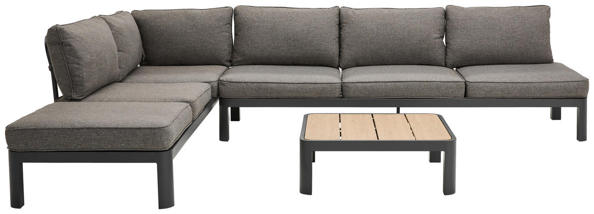 TERASOVÁ SEDACÍ SOUPRAVA kov, plast, textil - šedá/tmavě šedá, Design, kov/textil (300/222cm) - Ambia Garden