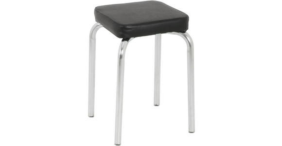 STAPELHOCKER Chromfarben, Schwarz - Chromfarben/Schwarz, Design, Textil/Metall (36/49/36cm) - Carryhome