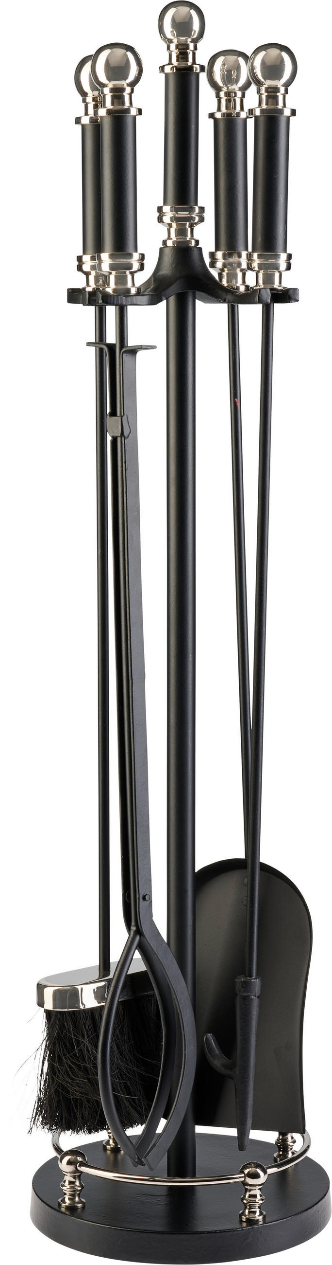 KAMINBESTECK - Schwarz/Nickelfarben, Basics, Metall (20/79/20cm) - Ambia Home