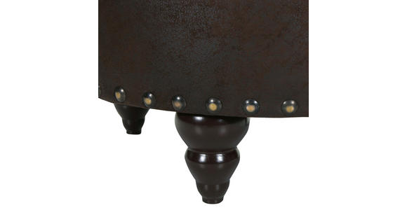 HOCKER Chenille, Lederlook, Mikrofaser Dunkelbraun, Beige  - Dunkelbraun/Beige, ROMANTIK / LANDHAUS, Holz/Textil (75/50/75cm) - Landscape