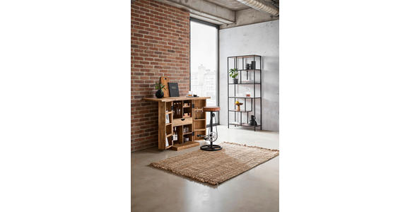 REGAL Schwarz, Eichefarben  - Eichefarben/Schwarz, Trend, Holzwerkstoff/Metall (77/185/33cm) - Xora