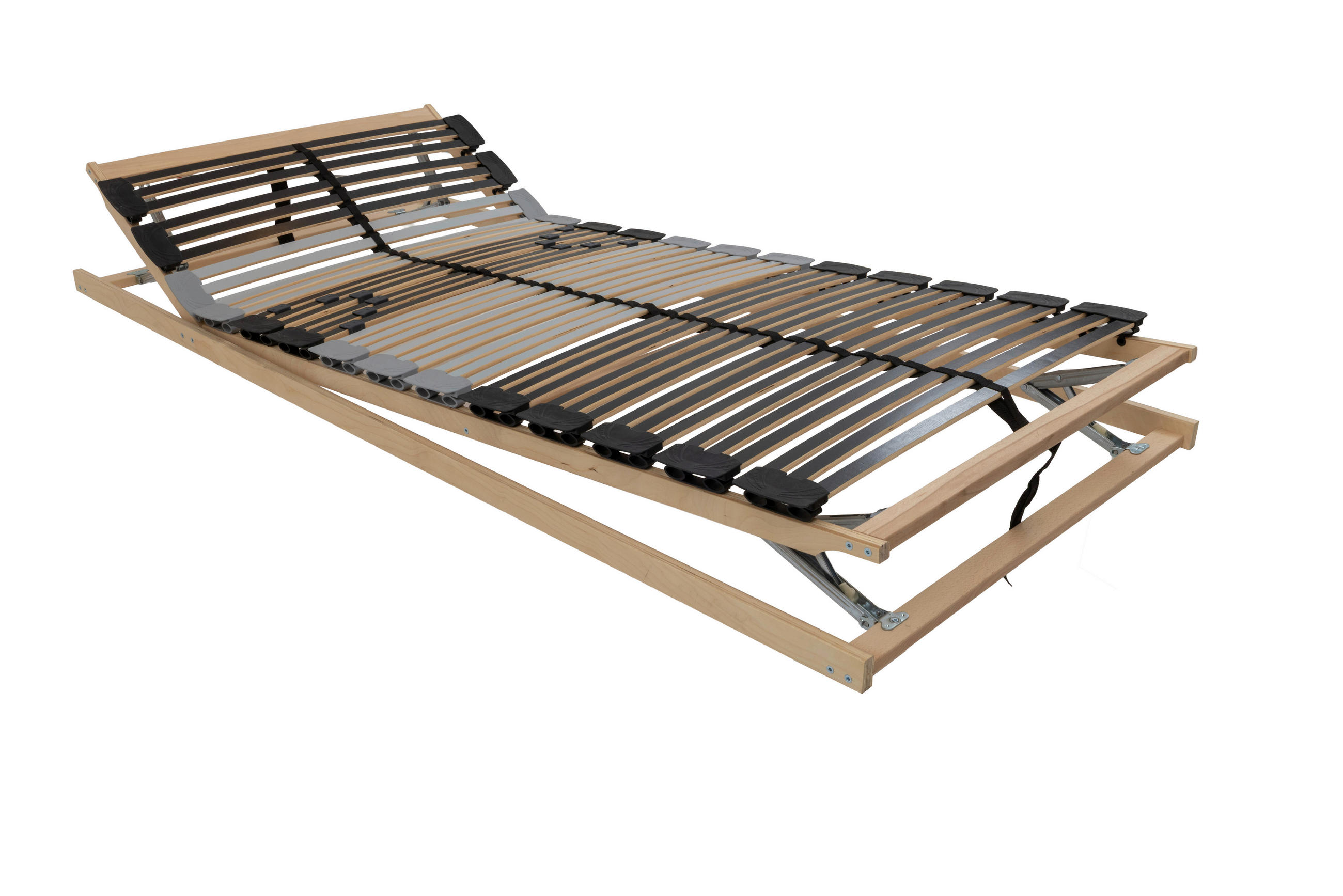 LATTENROST 140/200 cm Kopfteil, Fußteil, Mittelzone verstellbar, Birke  - Anthrazit/Silberfarben, Basics, Holz (140/200cm) - MID.YOU