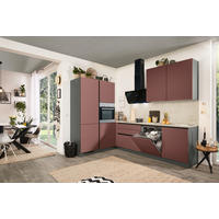ECKKÜCHE 183/276 cm  in Rot, Anthrazit  - Anthrazit/Rot, Basics, Holzwerkstoff (183/276cm) - Welnova