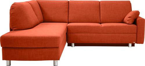 ECKSOFA in Chenille Orange  208/227 cm  - Alufarben/Orange, KONVENTIONELL, Textil/Metall (208/227cm) - Sedda