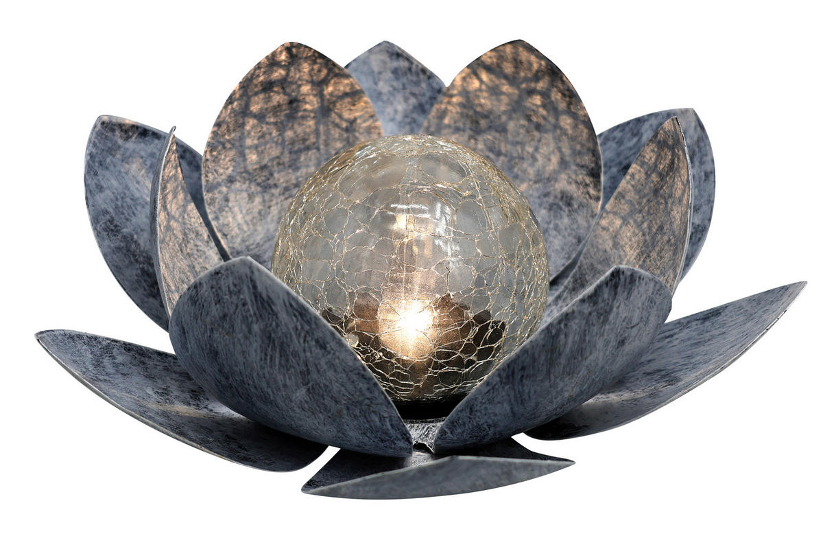 SOLARLEUCHTE 25/10 cm   - Blau, Basics, Glas/Metall (25/10cm) - Ambia Garden