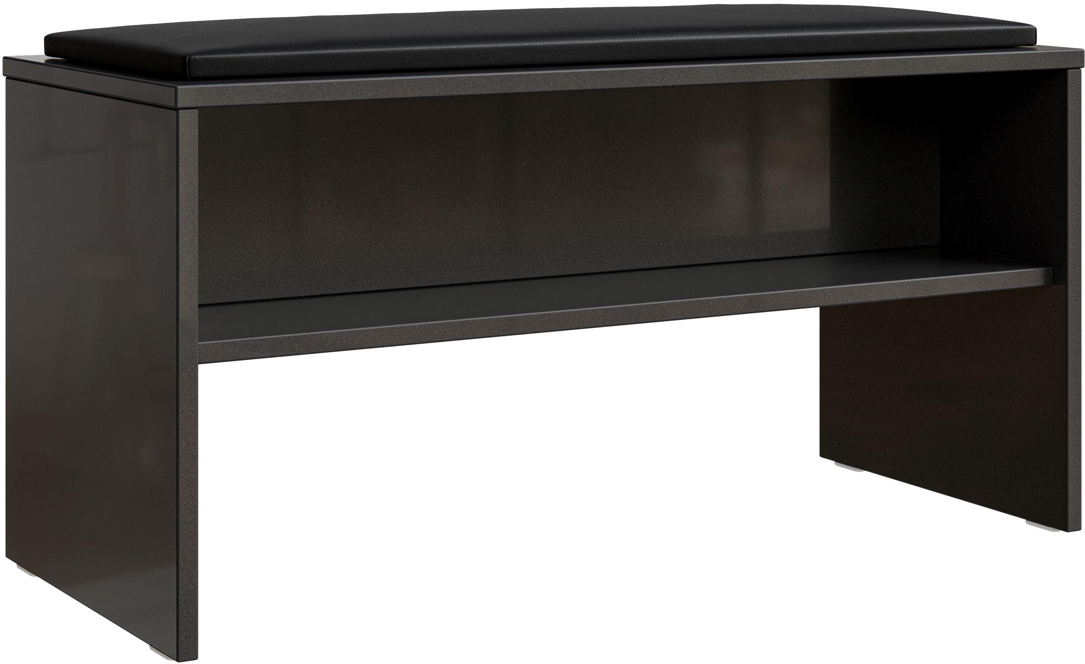 SITZBANK 90/48/40 cm Schwarz, Anthrazit Hochglanz  - Anthrazit Hochglanz/Schwarz, Basics, Textil (90/48/40cm) - Sadena