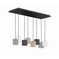 ZÁVĚSNÉ SVÍTIDLO, 115/38/140 cm  - šedá/bílá, Design, kov/textil (115/38/140cm) - Fischer & Honsel