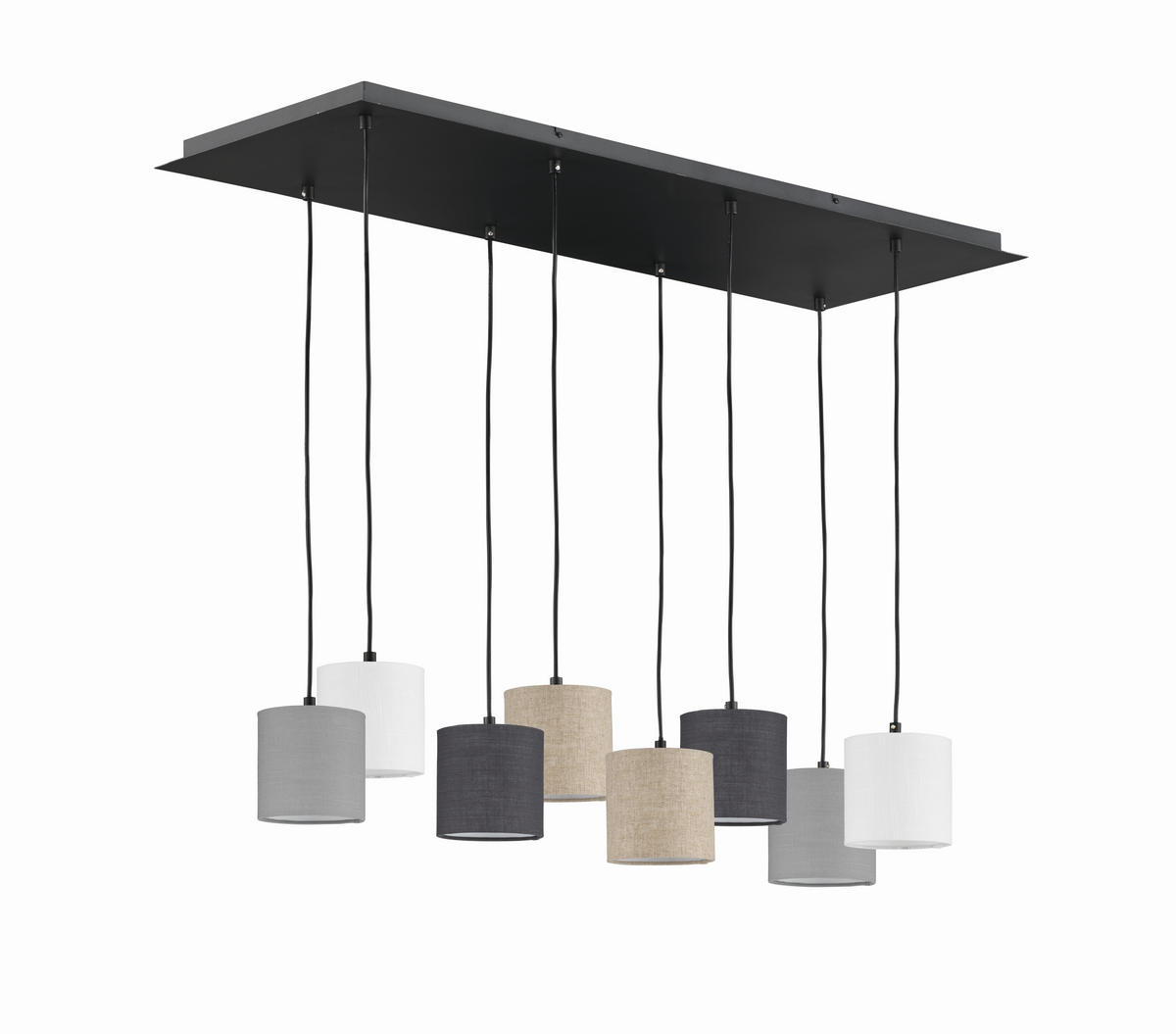 ZÁVĚSNÉ SVÍTIDLO, 115/38/140 cm  - šedá/bílá, Design, kov/textil (115/38/140cm) - Fischer & Honsel