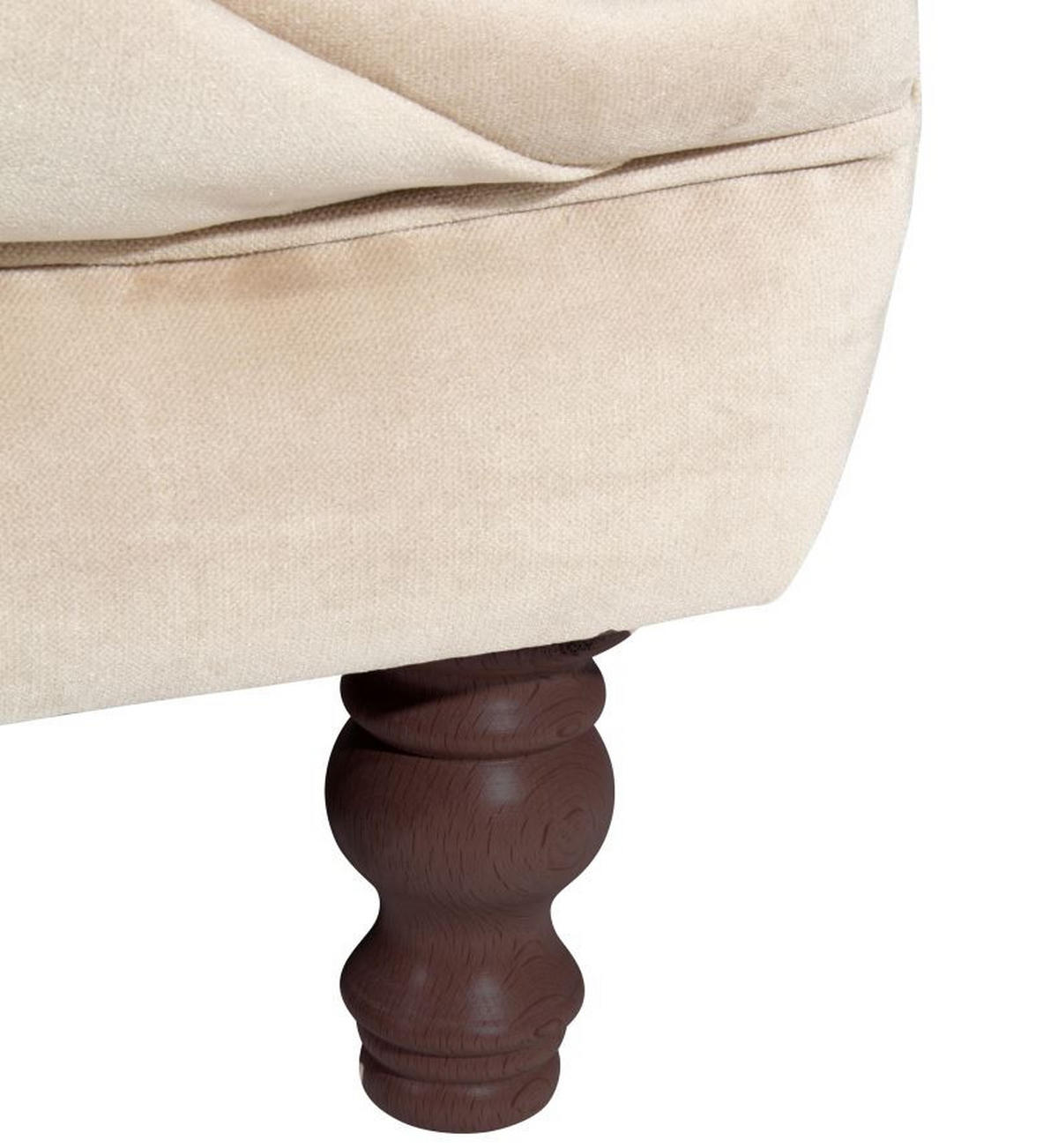 CHESTERFIELD-SESSEL - Sandfarben/Nussbaumfarben, Design, Holz/Textil (167/80/100cm) - Max Winzer