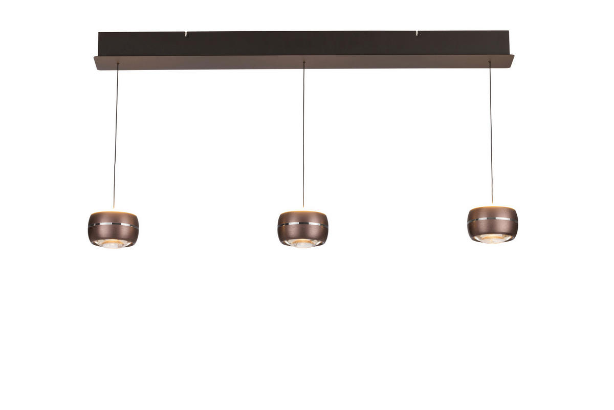 ZÁVESNÉ LED SVIETIDLO,   - hnedá, Basics, kov/sklo (100cm) - Dieter Knoll