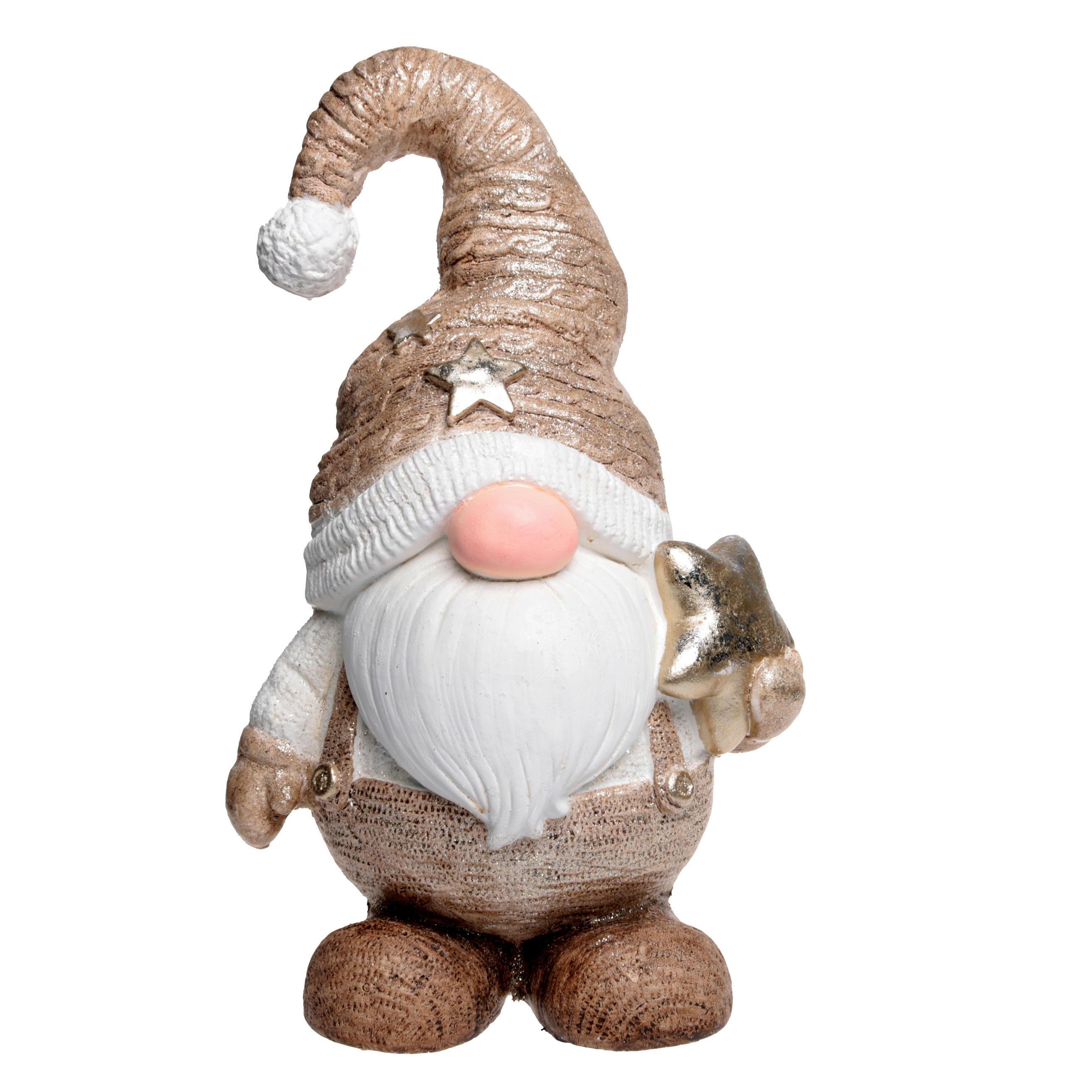 WICHTEL - Goldfarben/Creme, LIFESTYLE, Stein (25/18/42,5cm) - X-Mas