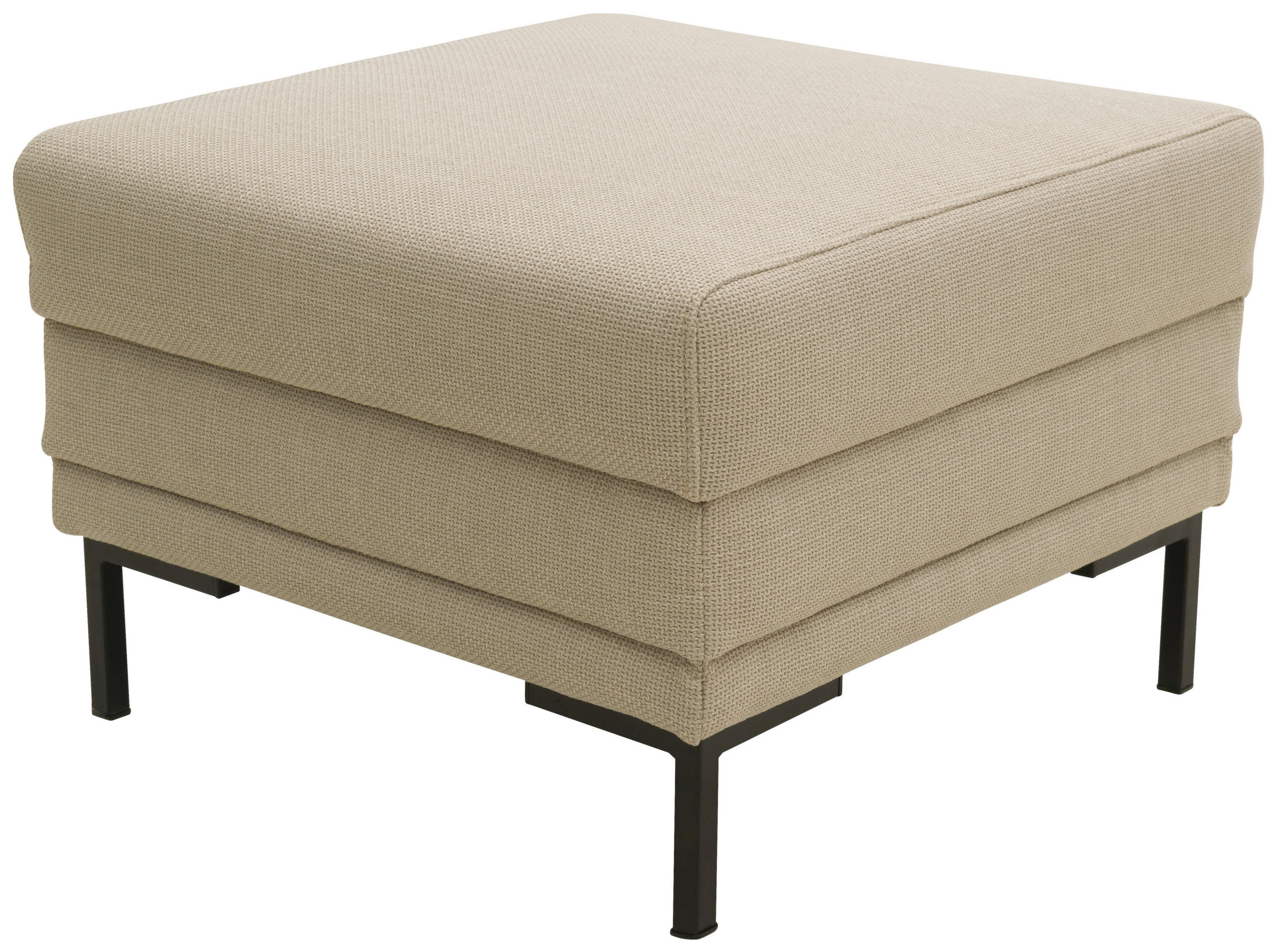 HOCKER Webstoff Beige - Beige/Schwarz, Design, Textil/Metall (62/45/62cm) - LOOKS by W.Joop