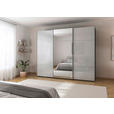 SCHWEBETÜRENSCHRANK 271/223/68 cm 3-türig Grau, Schwarz  - Alufarben/Schwarz, KONVENTIONELL, Glas/Holzwerkstoff (271/223/68cm) - Novel