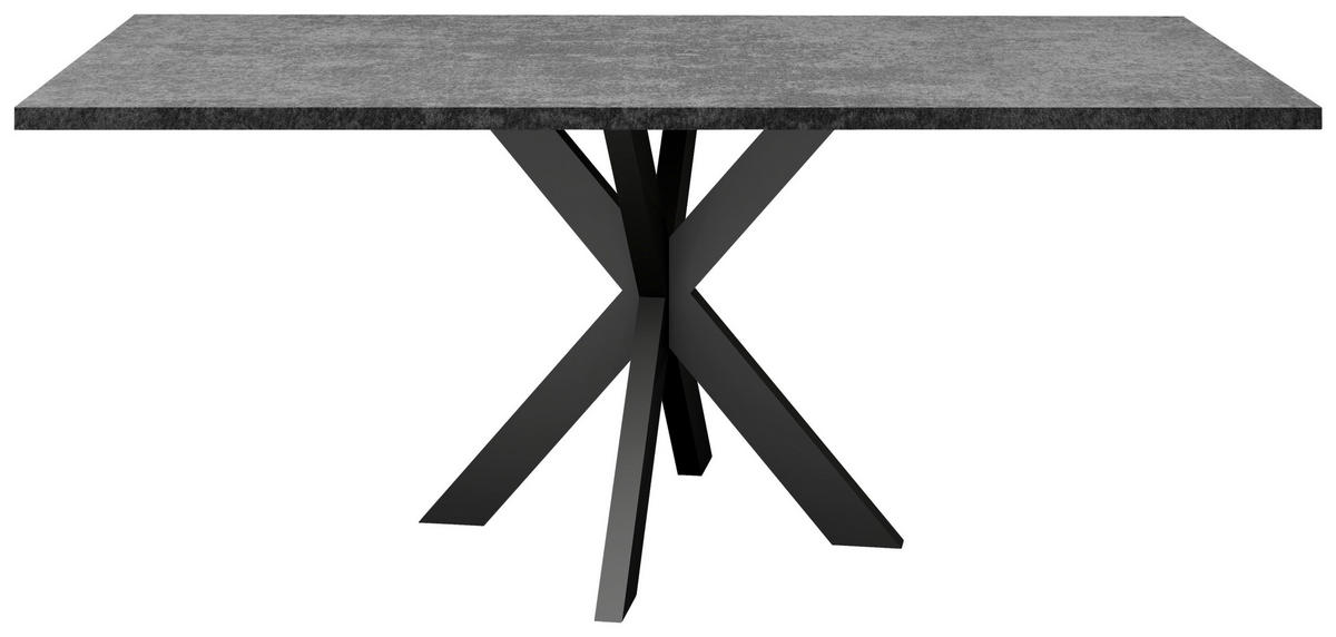 ESSTISCH rechteckig Graphitfarben, Schwarz  - Schwarz/Graphitfarben, MODERN, Holzwerkstoff/Metall (140/90/78cm) - Livetastic