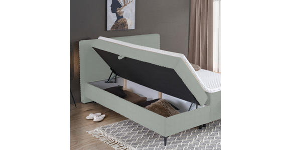 BOXBETT 140/200 cm in Hellgrau - Hellgrau/Schwarz, Design, Holz/Holzwerkstoff (140/200cm) - Xora
