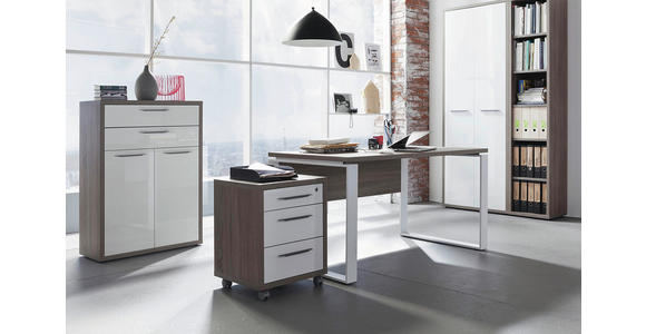 TÜRENSET 75/210/1,8 cm  - Weiß Hochglanz/Anthrazit, Design, Holzwerkstoff/Metall (75/210/1,8cm) - Carryhome