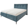 POLSTERBETT 180/200 cm,  in Blau, Bettkasten, Lattenroste, Matratzen, H2 + H3 = mittel + fest  - Blau/Anthrazit, Design, Holz/Textil (180/200cm) - Voleo