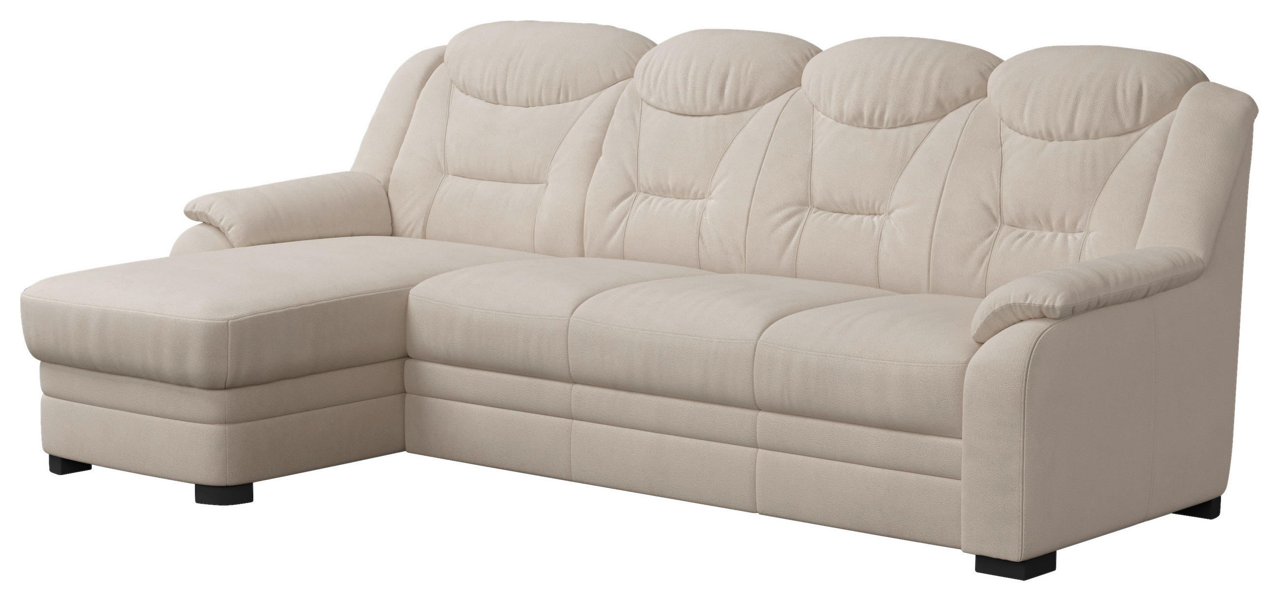 ECKSOFA in Chenille Beige  162/257 cm  - Beige, Basics, Kunststoff/Textil (162/257cm) - MID.YOU