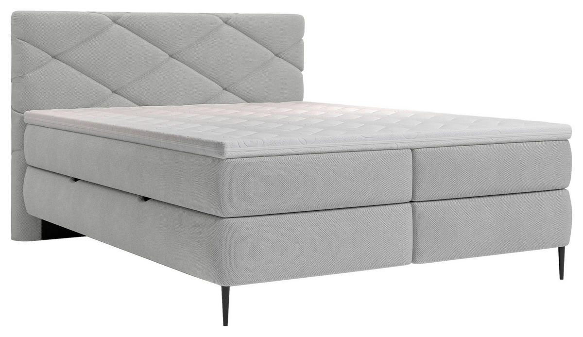 BOXBETT 140/200 cm  in Hellgrau  - Hellgrau/Schwarz, MODERN, Holz/Holzwerkstoff (140/200cm) - MID.YOU