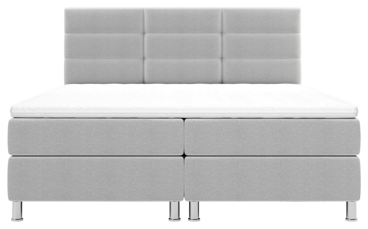 BOXBETT 160/200 cm  in Greige  - Chromfarben/Greige, Konventionell, Textil/Metall (160/200cm) - Carryhome