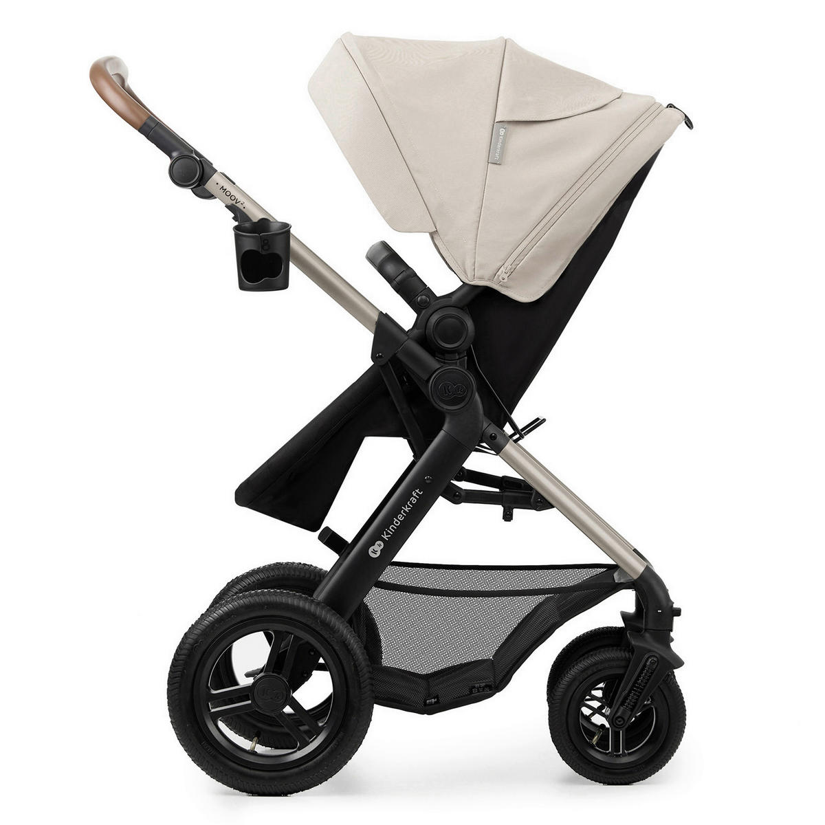 KINDERWAGENSET Moov 2 Air 3in1  - Greige/Goldfarben, Basics, Textil/Metall (60/86,5/106cm) - Kinderkraft