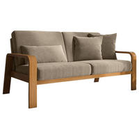2,5-SITZER in Mikrofaser Beige  - Eichefarben/Beige, Konventionell, Holz/Textil (170/91/93cm) - Livetastic