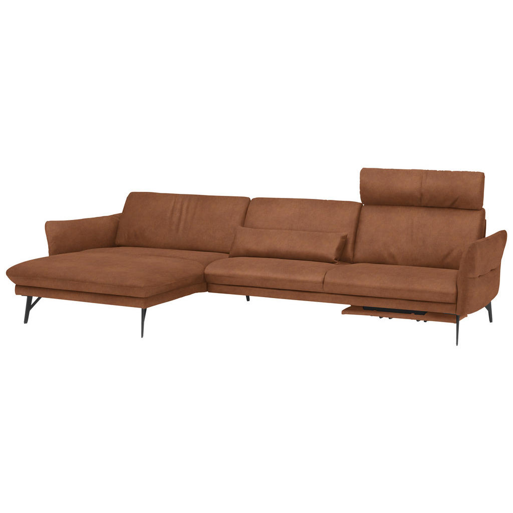 Thumbnail - Himolla Ecksofa, Braun, Textil, Uni, Ottomane links, L-Form, 330x174 cm, Blauer Engel, Goldenes M, Emas, Typenauswahl, L...