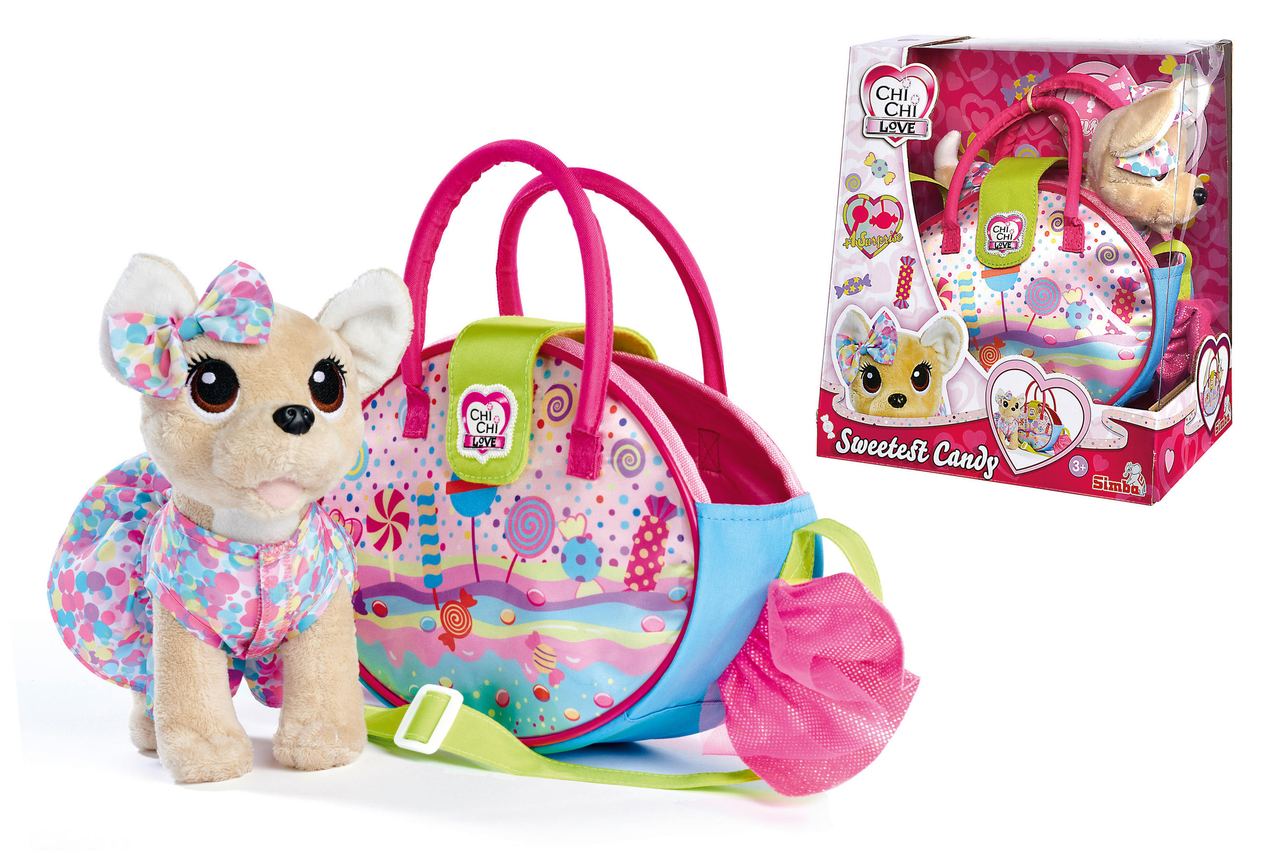 Simba Spieltier Chi Chi Love Chihuahua Sweetest Candy Braun, Mehrfarbig 27x30x17 cm