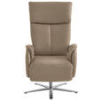 RELAXSESSEL in Leder Hellbraun - Hellbraun/Edelstahlfarben, Design, Leder/Metall (70/124/85cm) - Cantus