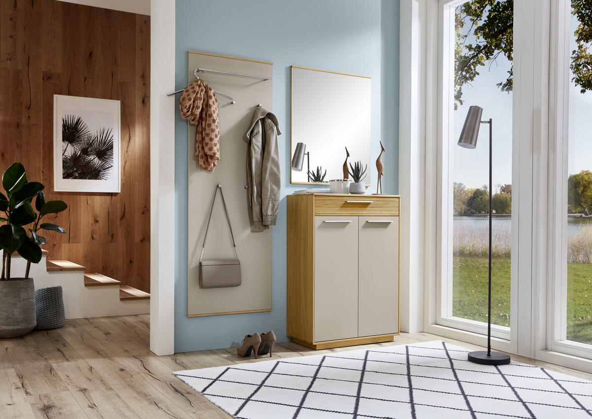 GARDEROBE 3-teilig  in 145/195/37 cm  - Taupe/Eichefarben, Design, Holz/Holzwerkstoff (145/195/37cm)