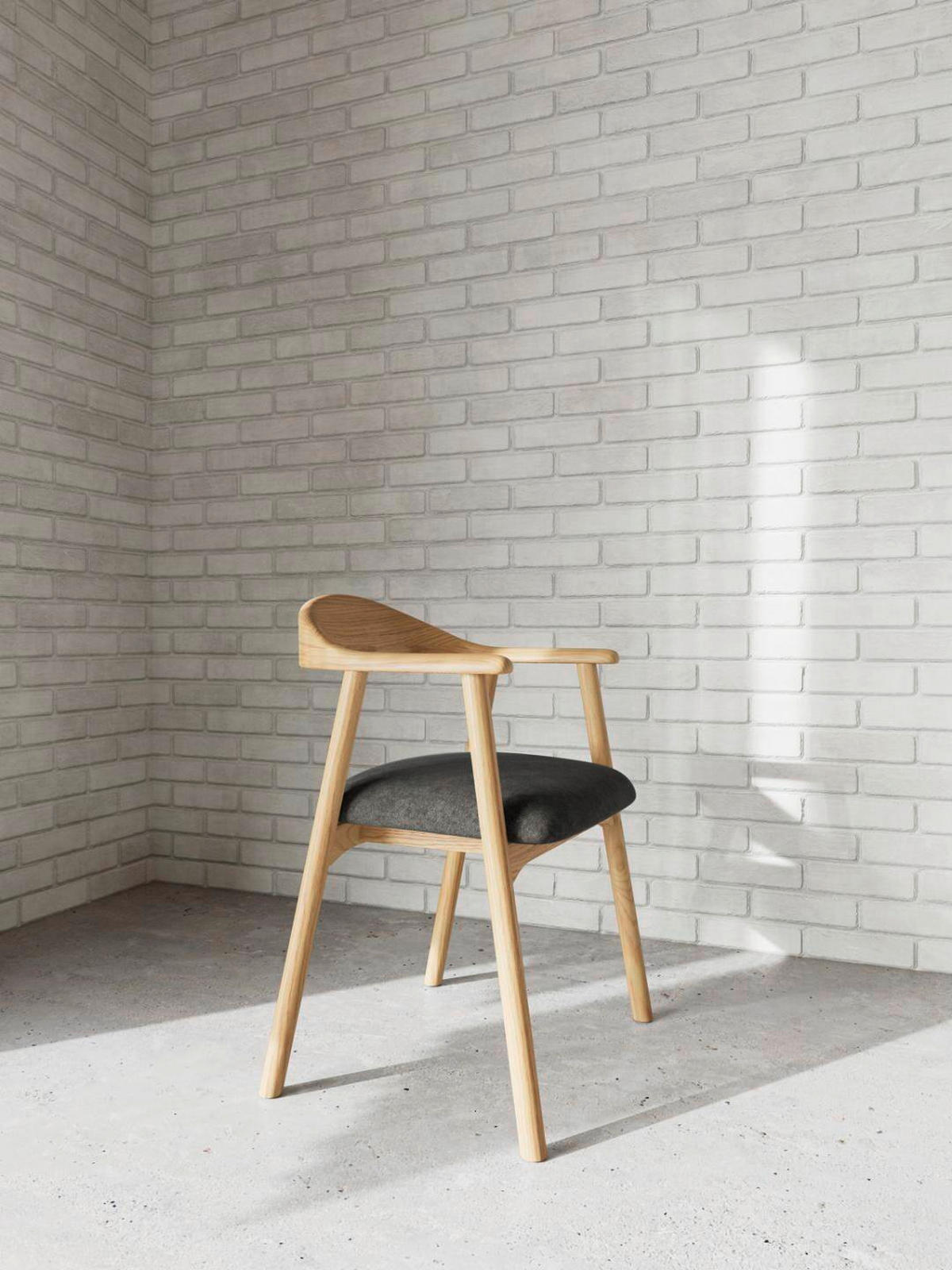 ARMLEHNSTUHL   Webstoff  Eichefarben, Dunkelgrau  - Eichefarben/Dunkelgrau, Modern, Holz/Textil (56/76/54cm) - MID.YOU
