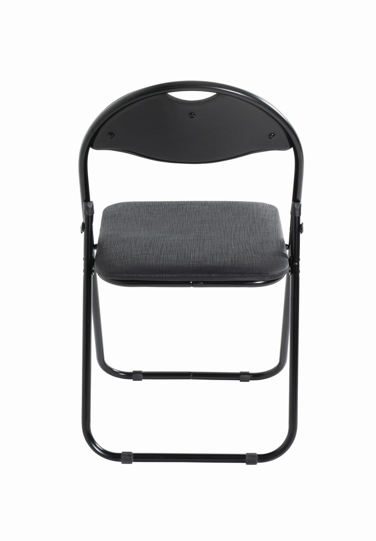 KLAPPSTUHL Lederlook Schwarz  - Schwarz, Design, Textil/Metall (44/80/47cm)