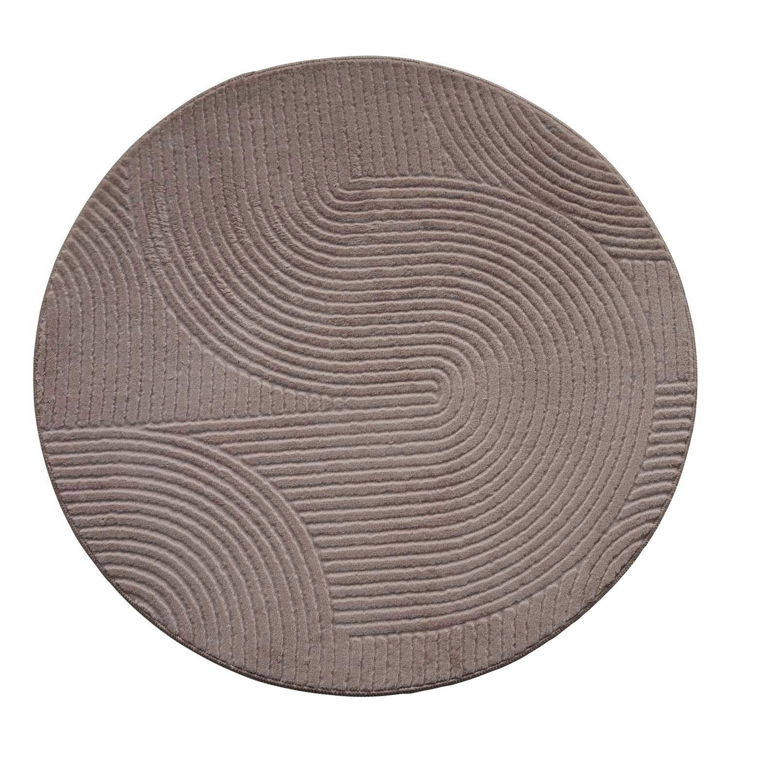WEBTEPPICH  Wohnzimmer 120 cm Homestyle Taupe rund  - Taupe, Design, Textil (120cm) - Novel