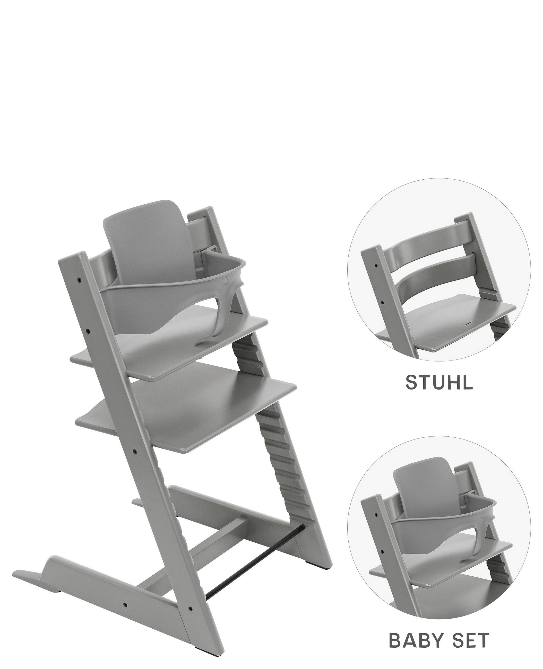 HOCHSTUHL-SET TT Bundles Hellgrau Storm Grey  - Hellgrau, Basics, Holz (83/57/46cm) - Stokke