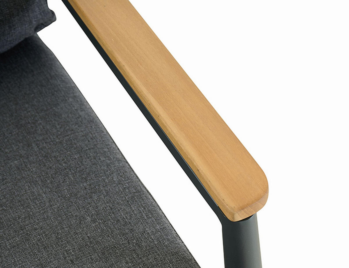 LOUNGEGARNITUR Teakholz Aluminium  - Anthrazit/Grau, Basics, Holz/Metall - Siena Garden