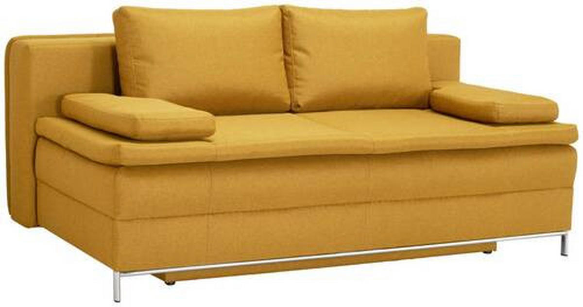 BOXSPRING SOFA žuta  - boja hroma/žuta, Dizajnerski, tekstil/metal (200/93/107cm) - Novel