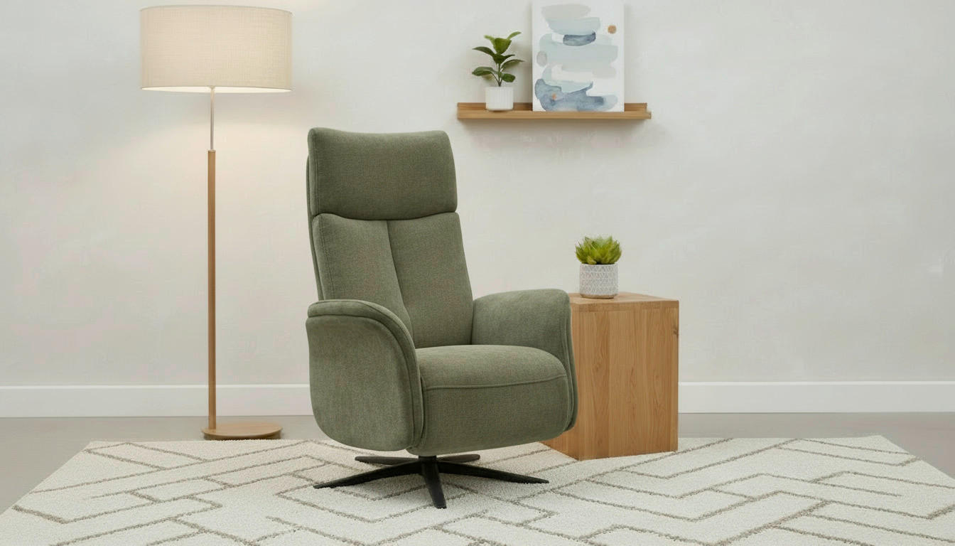 RELAXSESSEL NUBBI Webstoff    - Schwarz/Grün, Design, Textil/Metall (75/109/84/148/84cm) - Livetastic