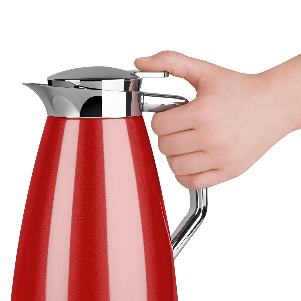 ISOLIERKANNE 1 l  - Rot, Basics, Metall (1l) - Emsa