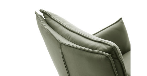ARMLEHNSTUHL in Eisen beschichtet - Schwarz/Olivgrün, Design, Textil/Metall (60/90/65cm) - Novel