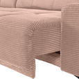 ECKSOFA in Cord Altrosa  165/295 cm  - Schwarz/Altrosa, KONVENTIONELL, Textil/Metall (165/295cm) - Carryhome