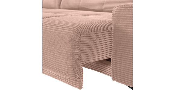 ECKSOFA in Cord Altrosa 165/295 cm - Schwarz/Altrosa, KONVENTIONELL, Textil/Metall (165/295cm) - Carryhome